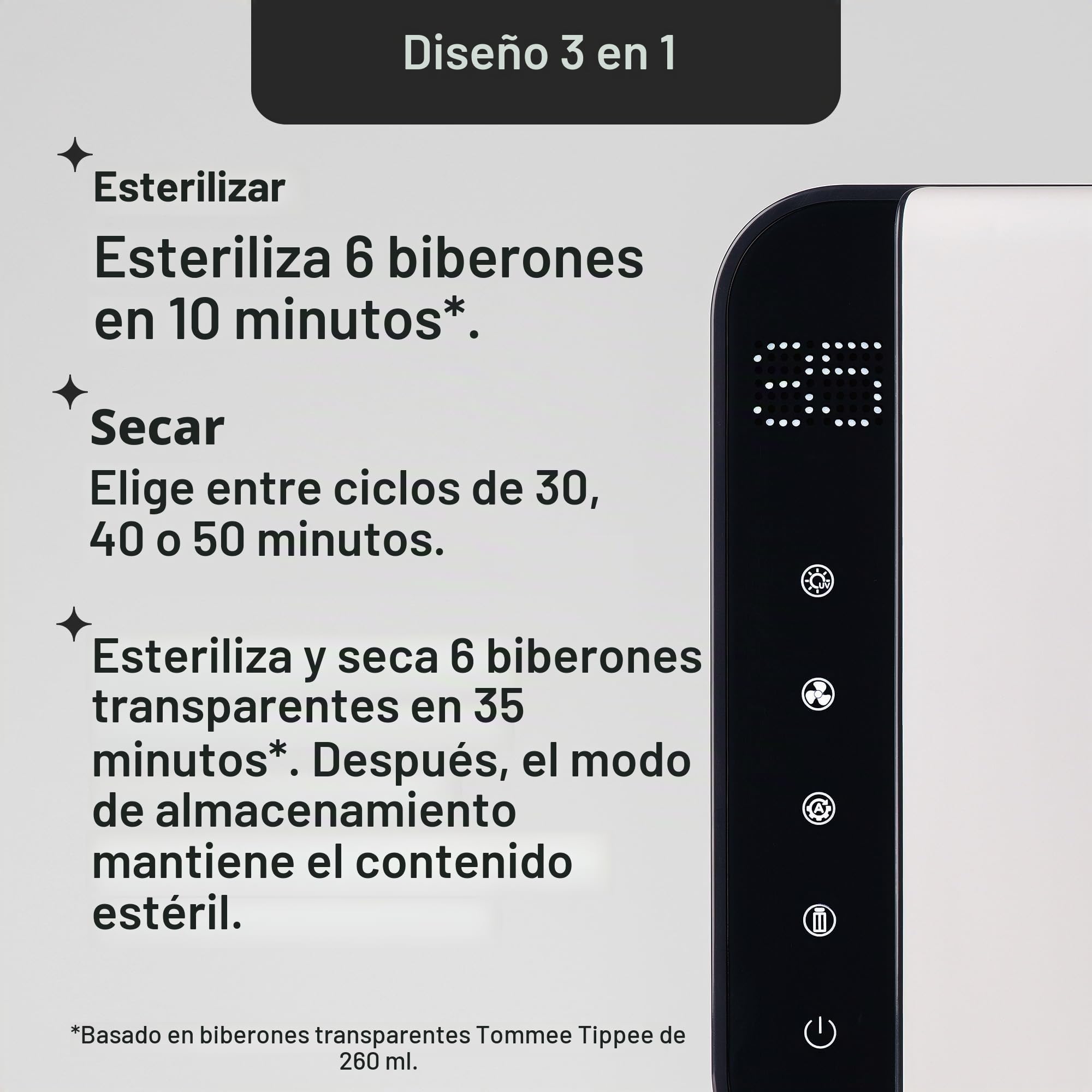 tommee-tippee-uv-3-in-1-esterilizador-y-secador-el-ctrico-de-biberones-y-accesor image 6