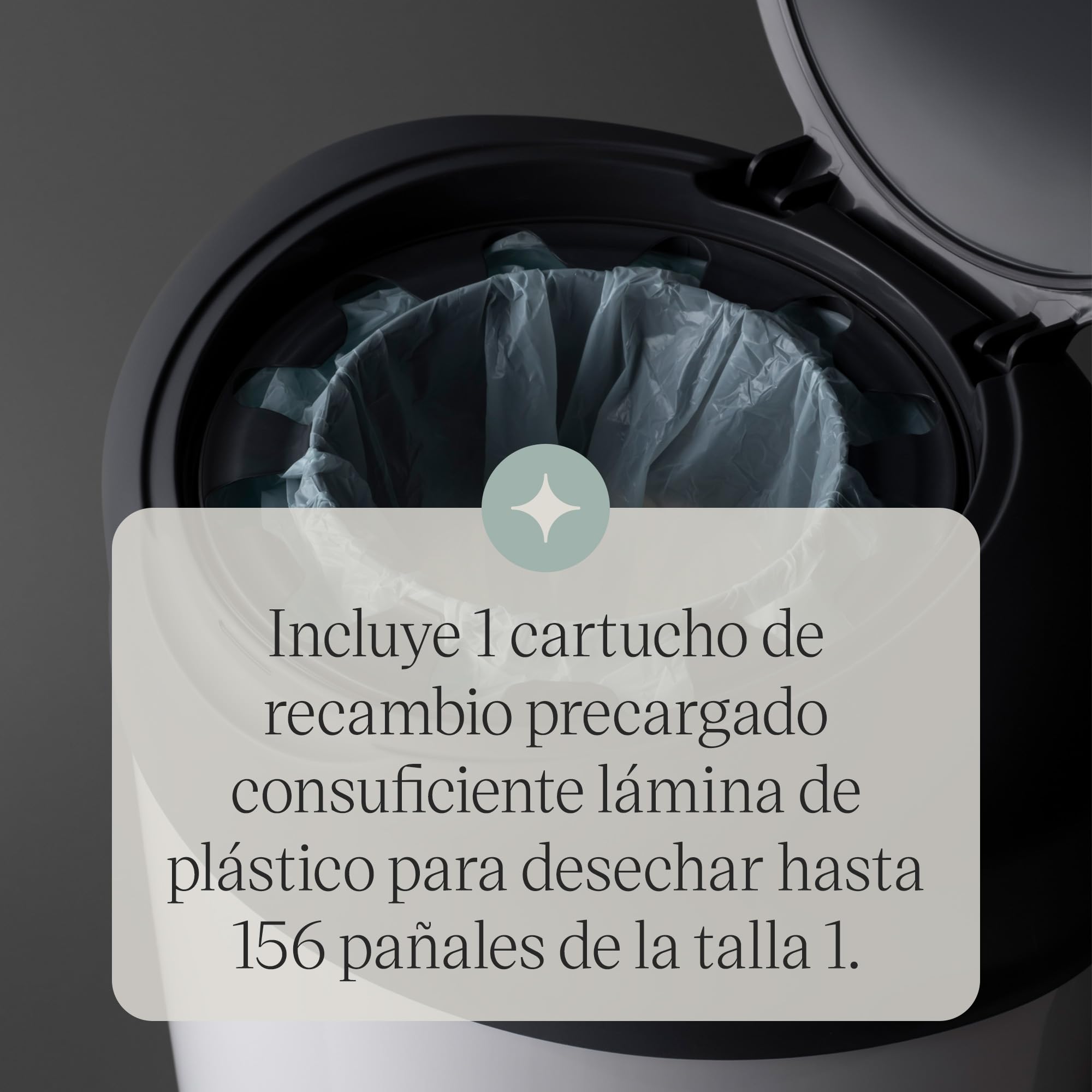 tommee-tippee-simplee-sangenic-contenedor-de-pa-ales-con-cartucho-greenfilm-anti image 7