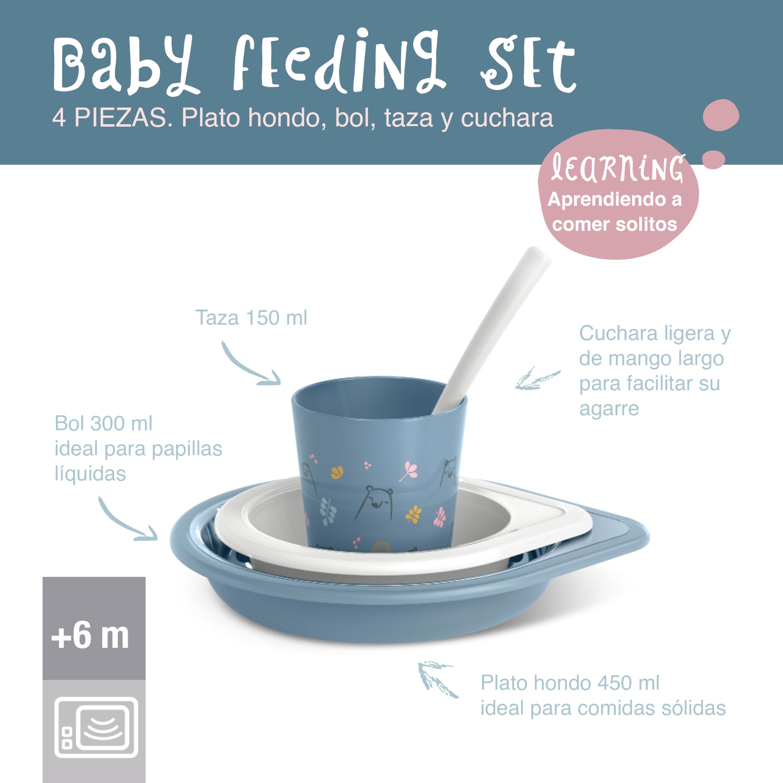 suavinex-vajilla-de-aprendizaje-para-beb-s-bears-verde-6-meses-set-con-vaso-plat image 5