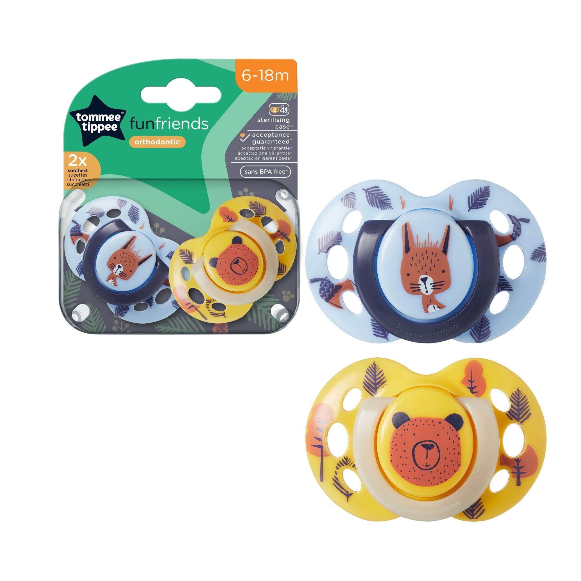 tommee-tippee-fun-chupetes-ortod-nticos-6-18-meses-tetina-de-silicona-reversible image 2