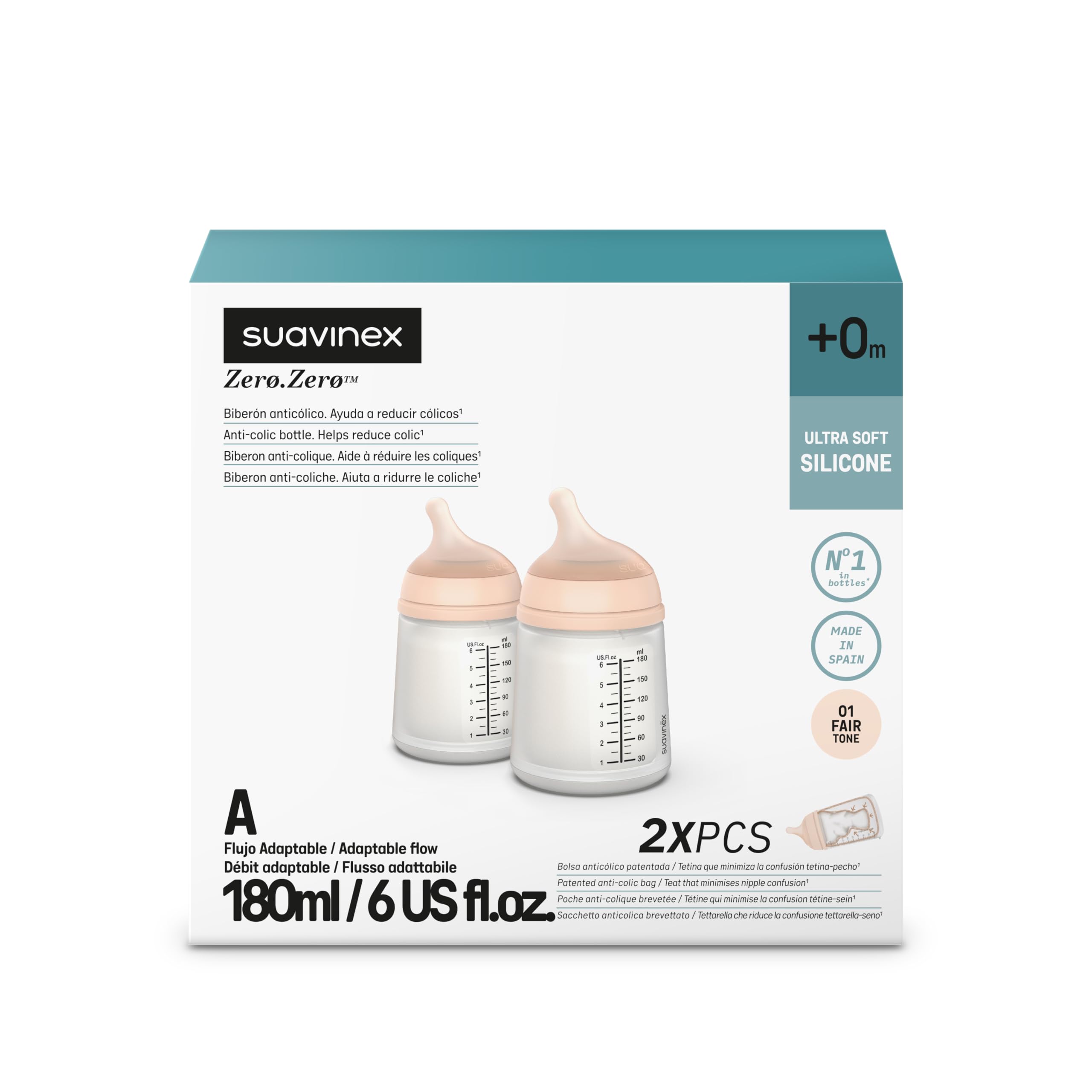 suavinex-zero-zero-pack-de-2-biberones-antic-lico-180-ml-con-tetina-de-flujo-ada image 4