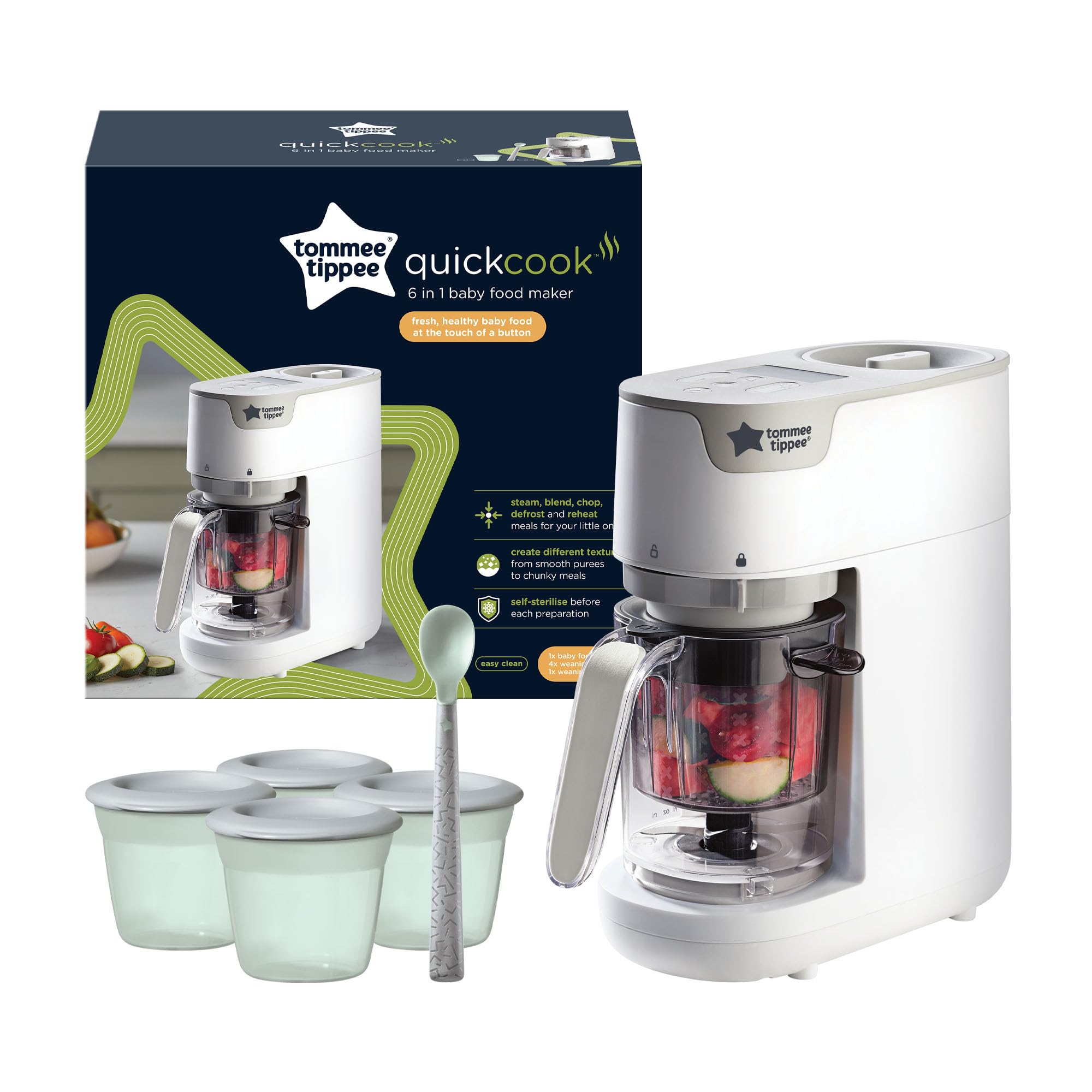 tommee-tippee-quick-cook-6-en-1-robot-cocina-para-beb-s-cocina-al-vapor-lic-a-pi image 2