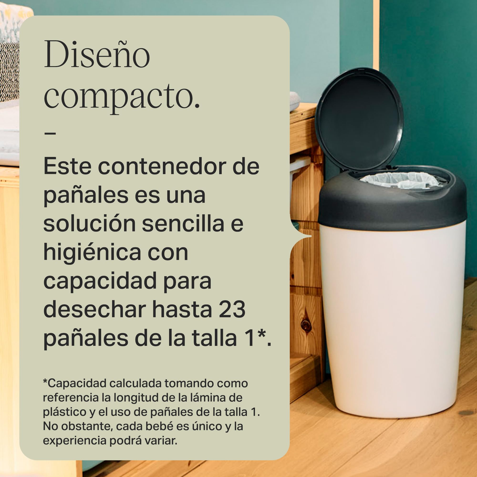 tommee-tippee-simplee-sangenic-contenedor-de-pa-ales-con-cartucho-greenfilm-anti image 6