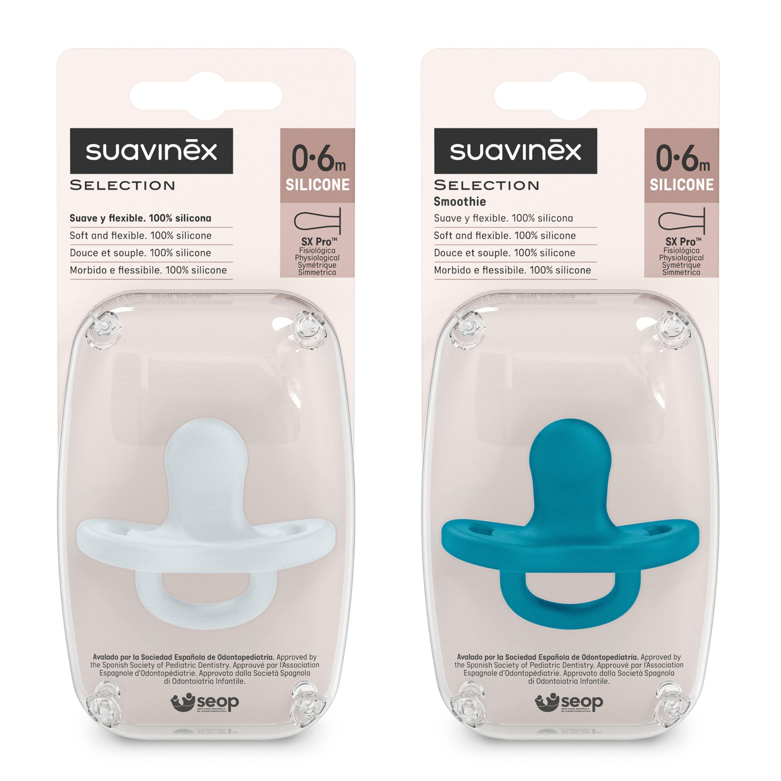 suavinex-pack-2-chupetes-todo-silicona-colour-essence-beb-s-0-6-meses-tetina-fis image 2