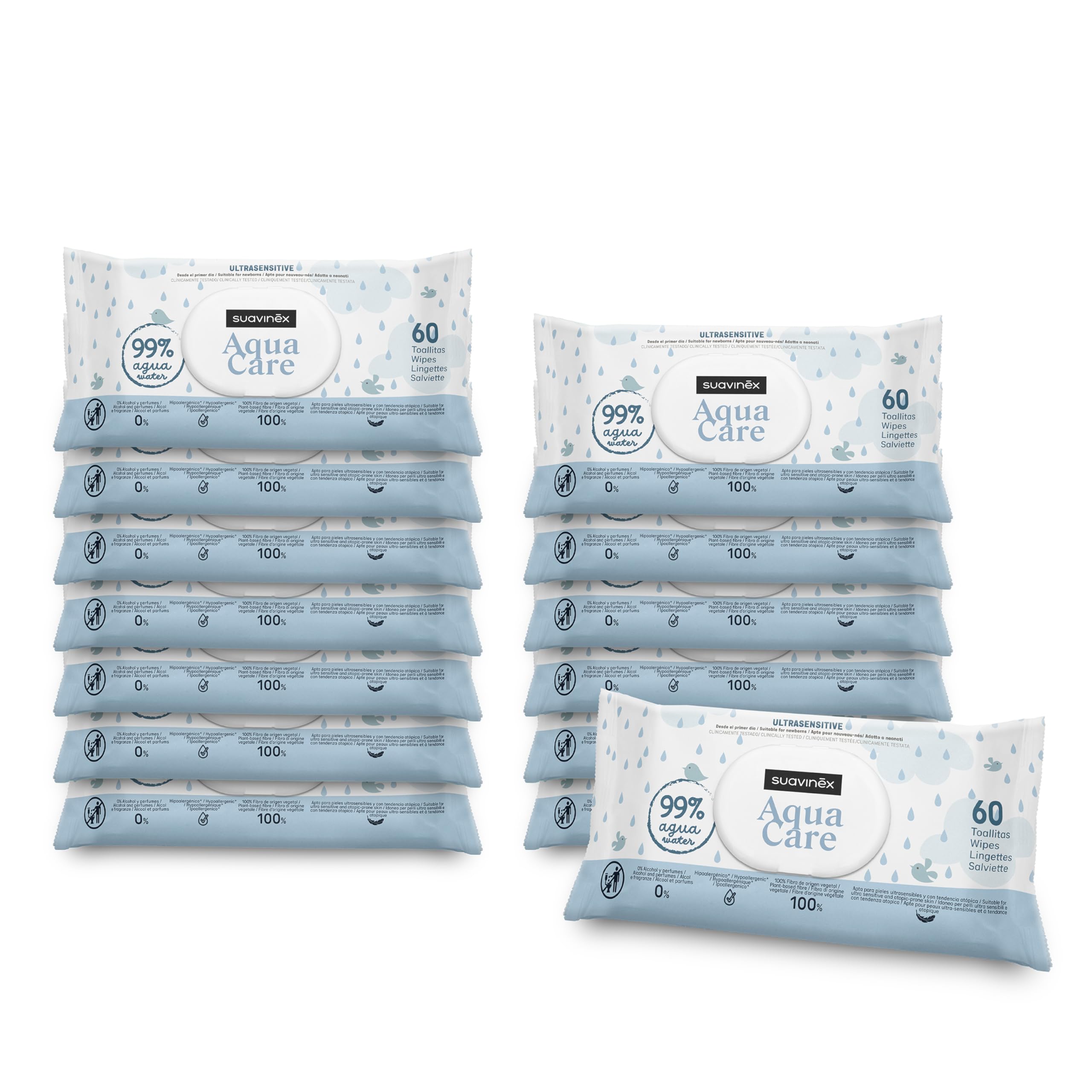 suavinex-pack-14-x-60-toallitas-beb-aqua-care-840-uds-99-agua-100-fibra-vegetal- image 1