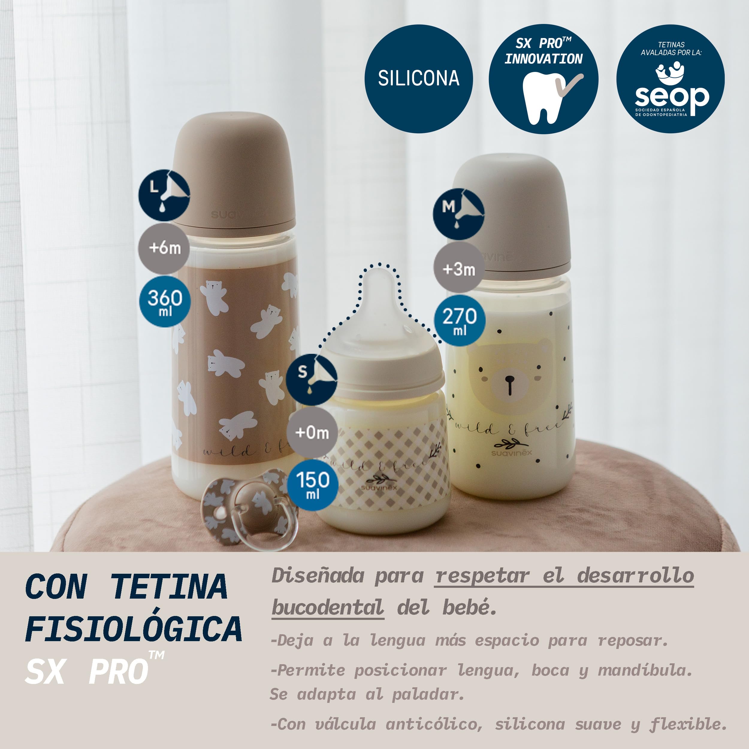 suavinex-set-biberones-reci-n-nacido-wild-free-beige-pack-regalo-5-piezas-2-x-27 image 3