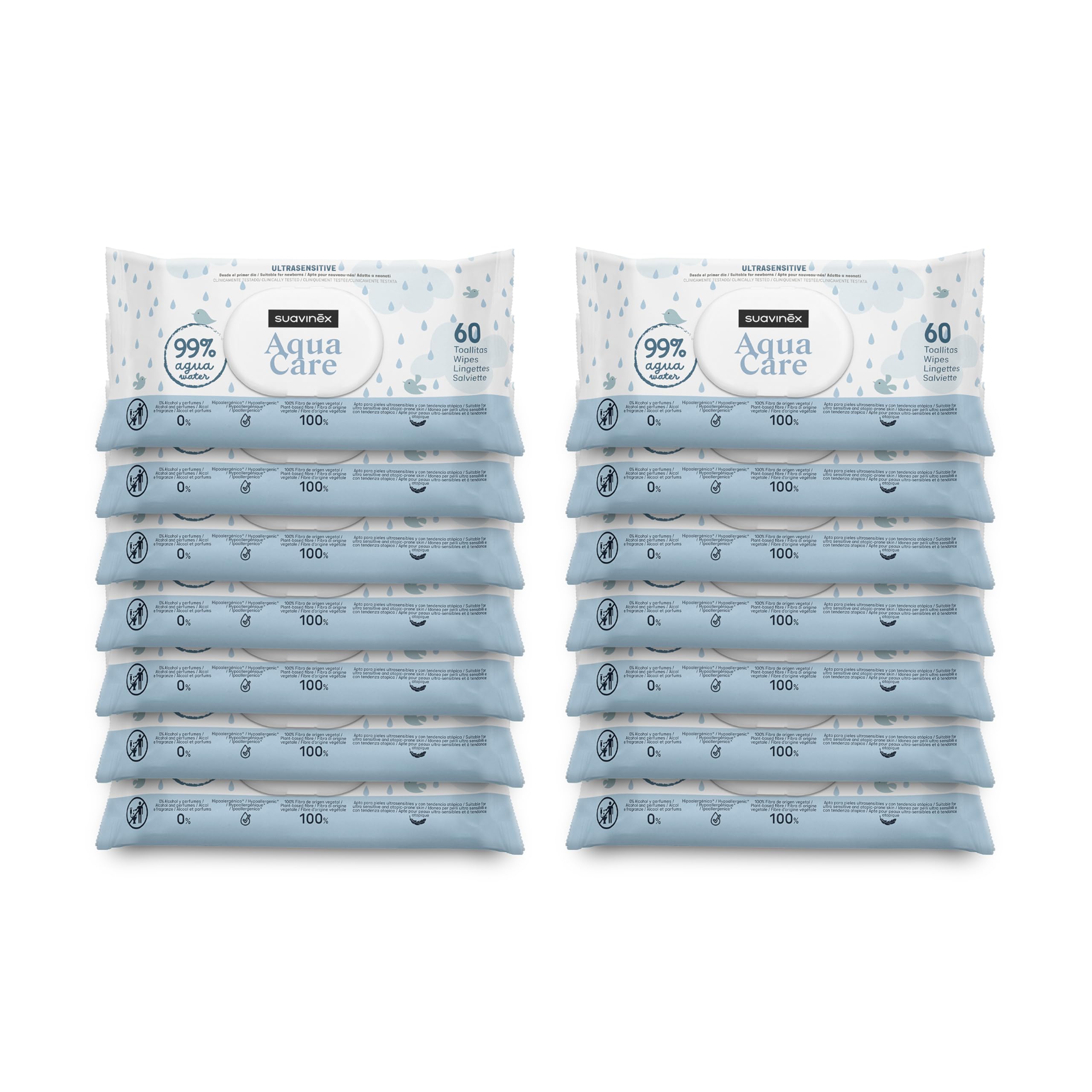 suavinex-pack-14-x-60-toallitas-beb-aqua-care-840-uds-99-agua-100-fibra-vegetal- image 2