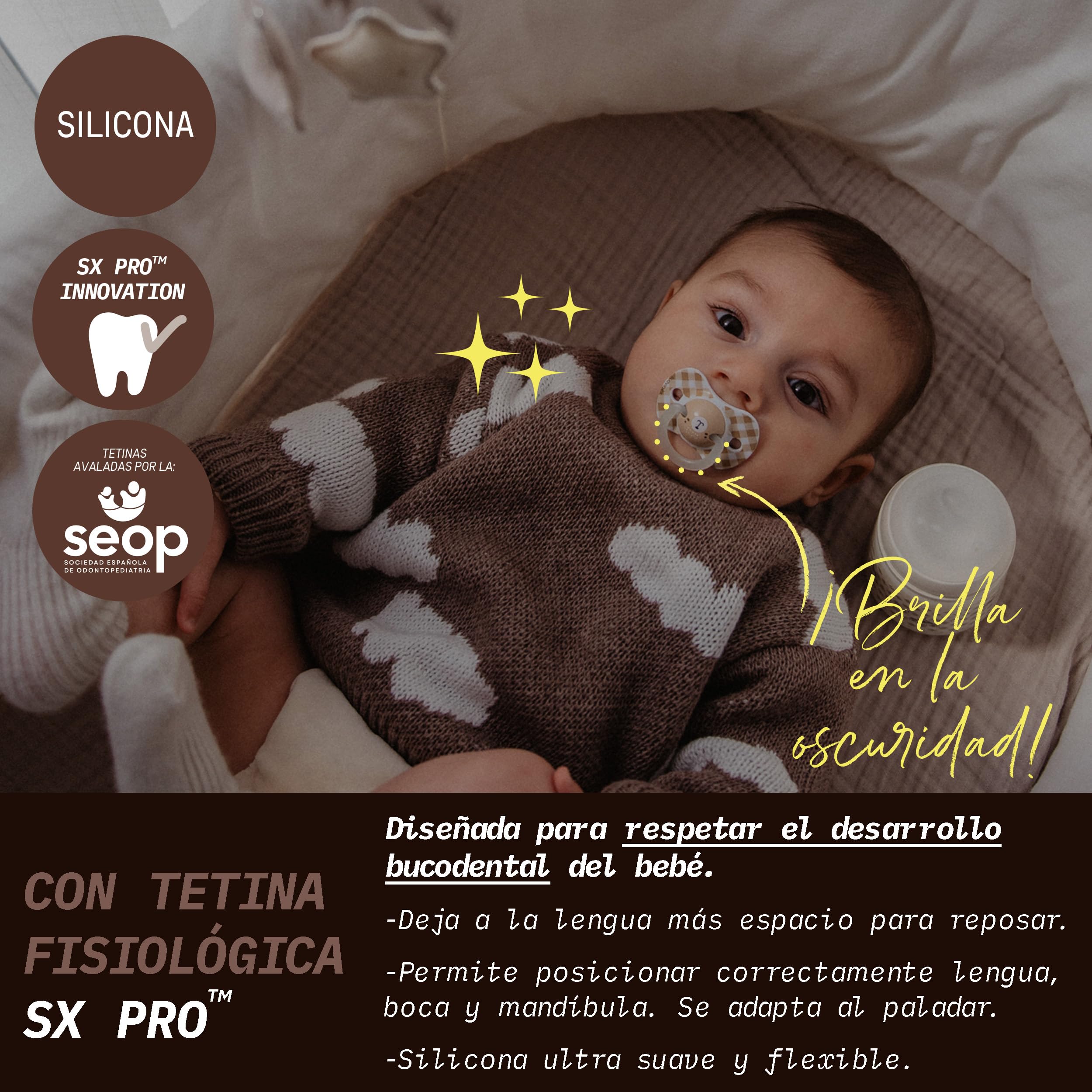 suavinex-chupete-night-and-day-que-brilla-en-la-oscuridad-pack-2-chupetes-silico image 2