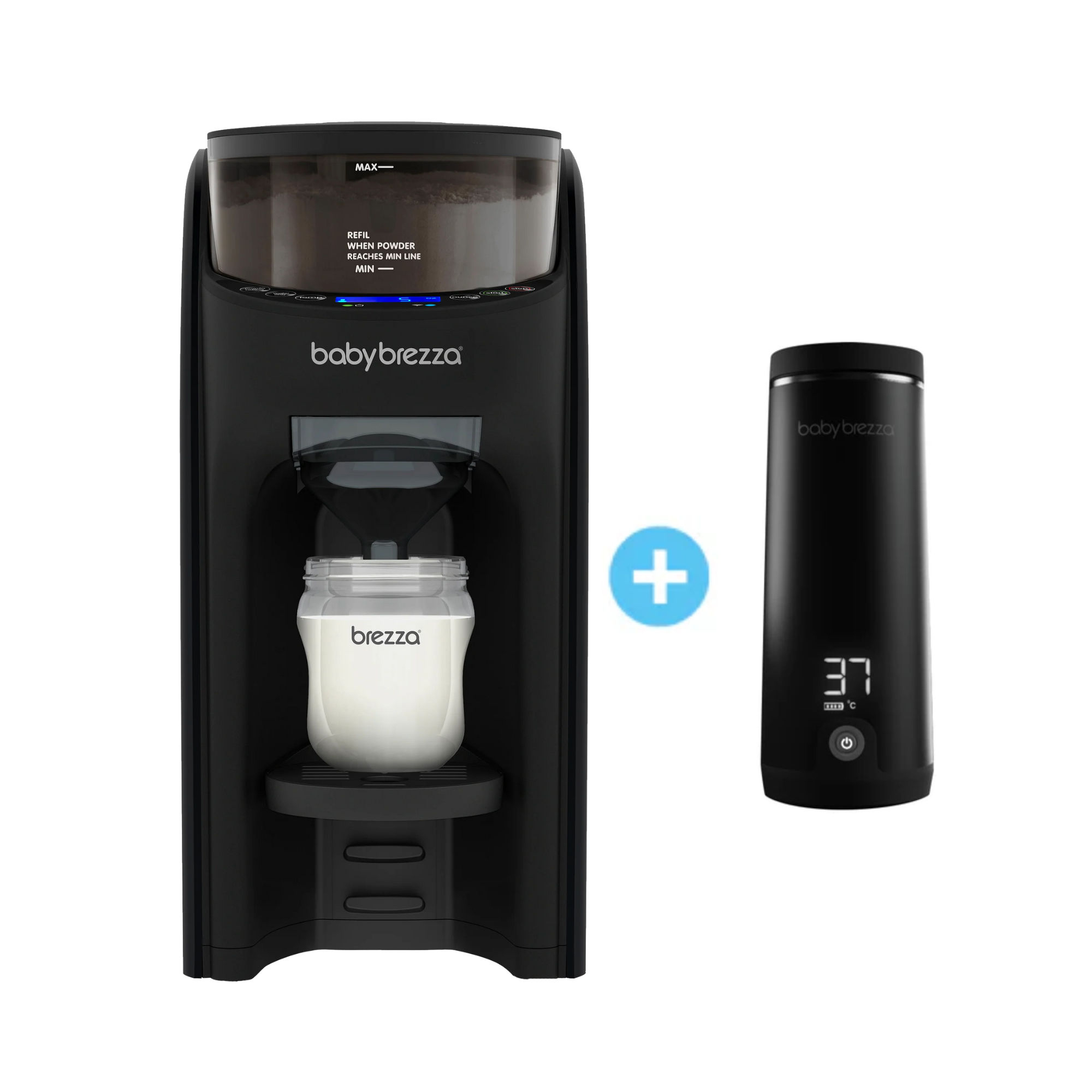 baby-brezza-set-formula-pro-advanced-black-superfast-portable-bottle-warmer-pack image 1